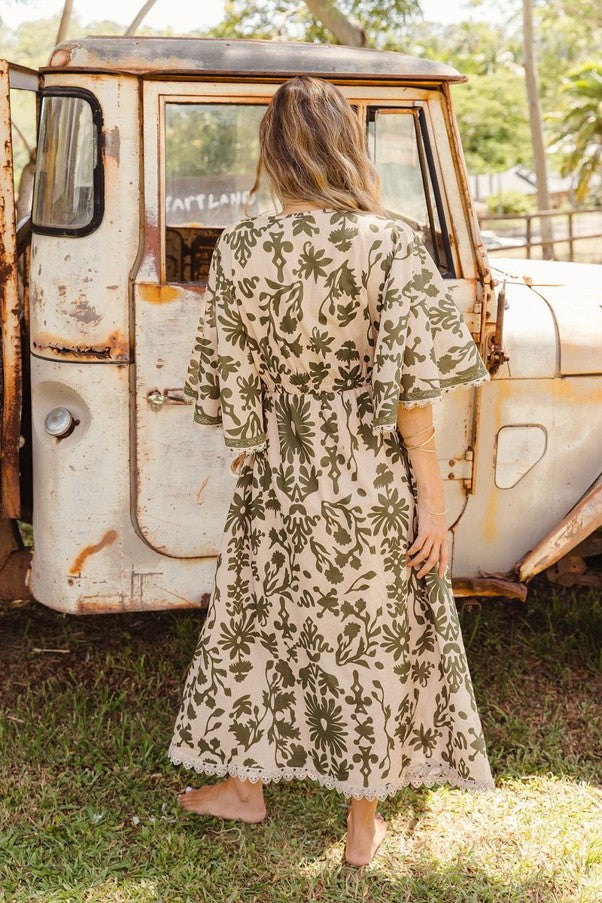 Monsoon Dress Cedar Print