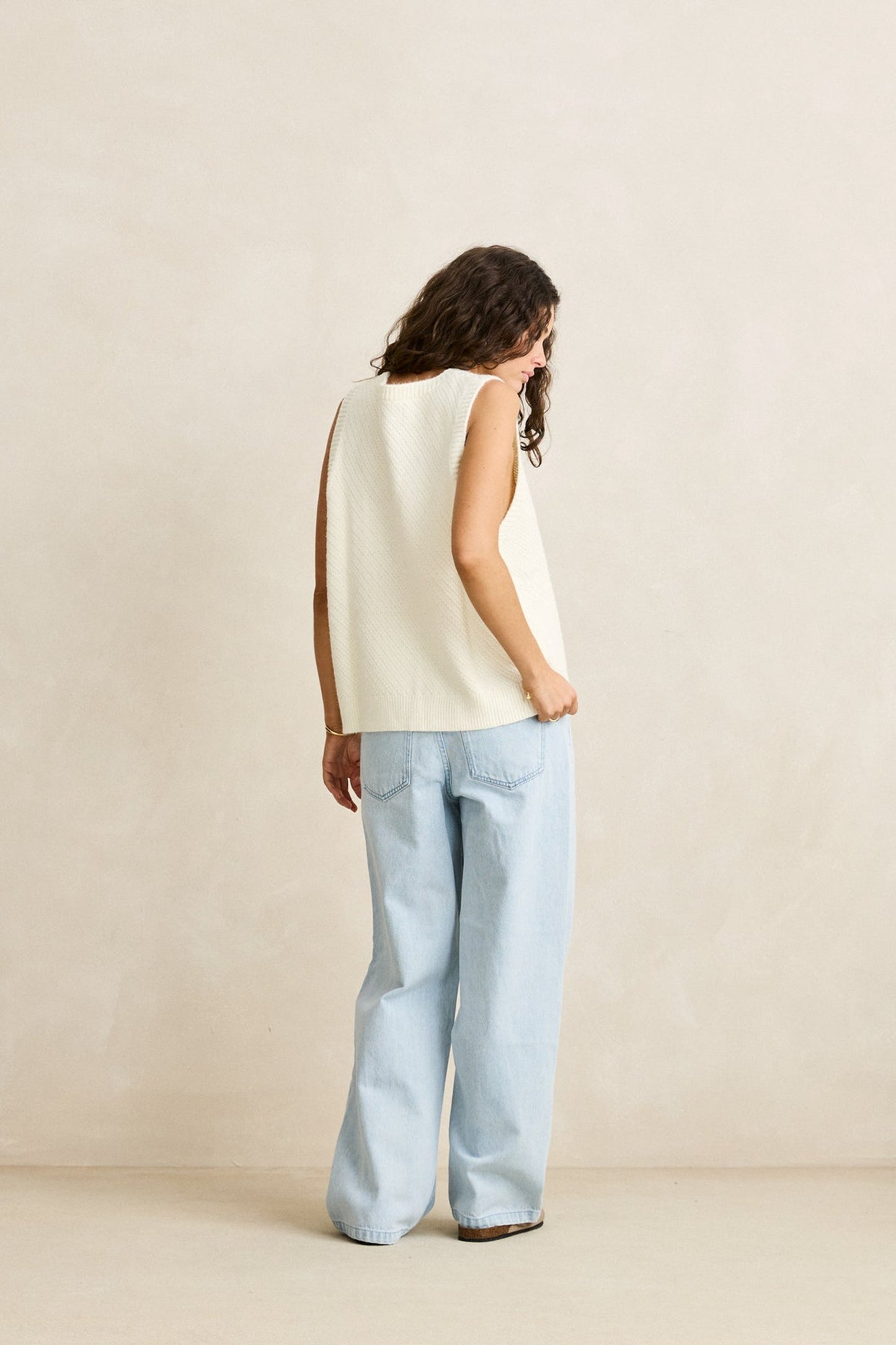 Archer Knit Vest Vintage White
