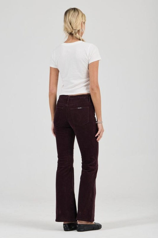 Downtown Flare Velvet Dark Cherry