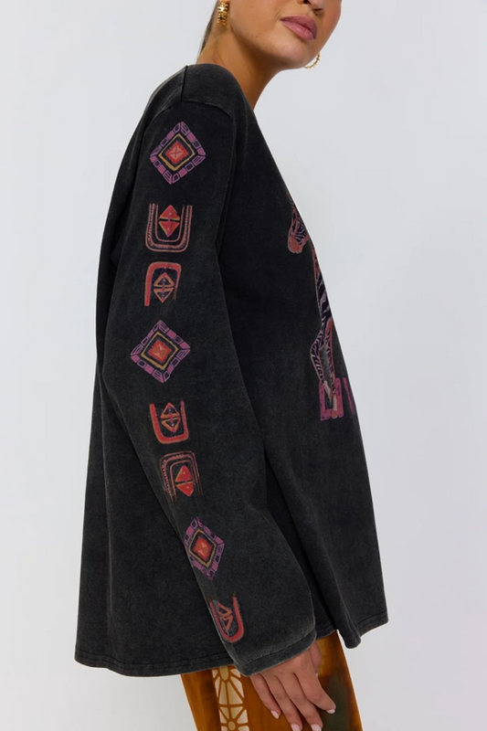 Mirage Long Sleeve Tee in Noir