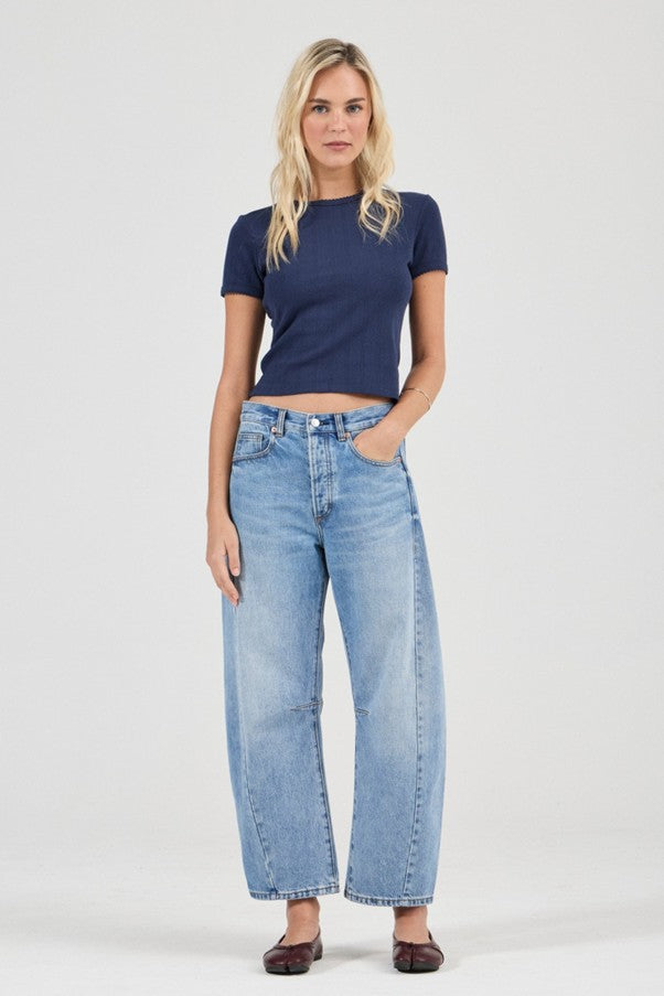 Pointelle Classic Tee - Navy