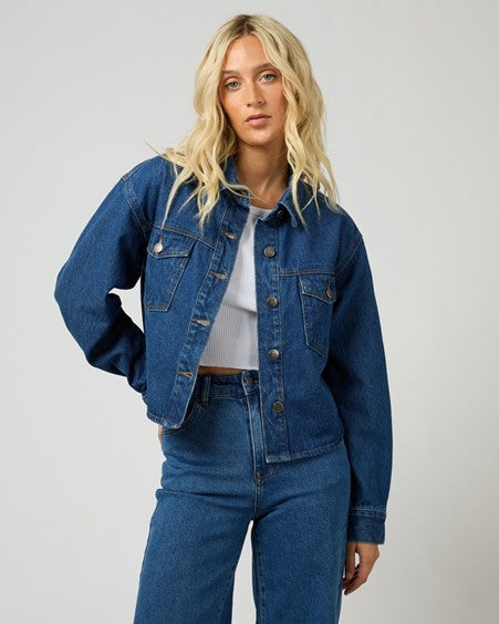 Banks Crop Jacket in Heritage Blue