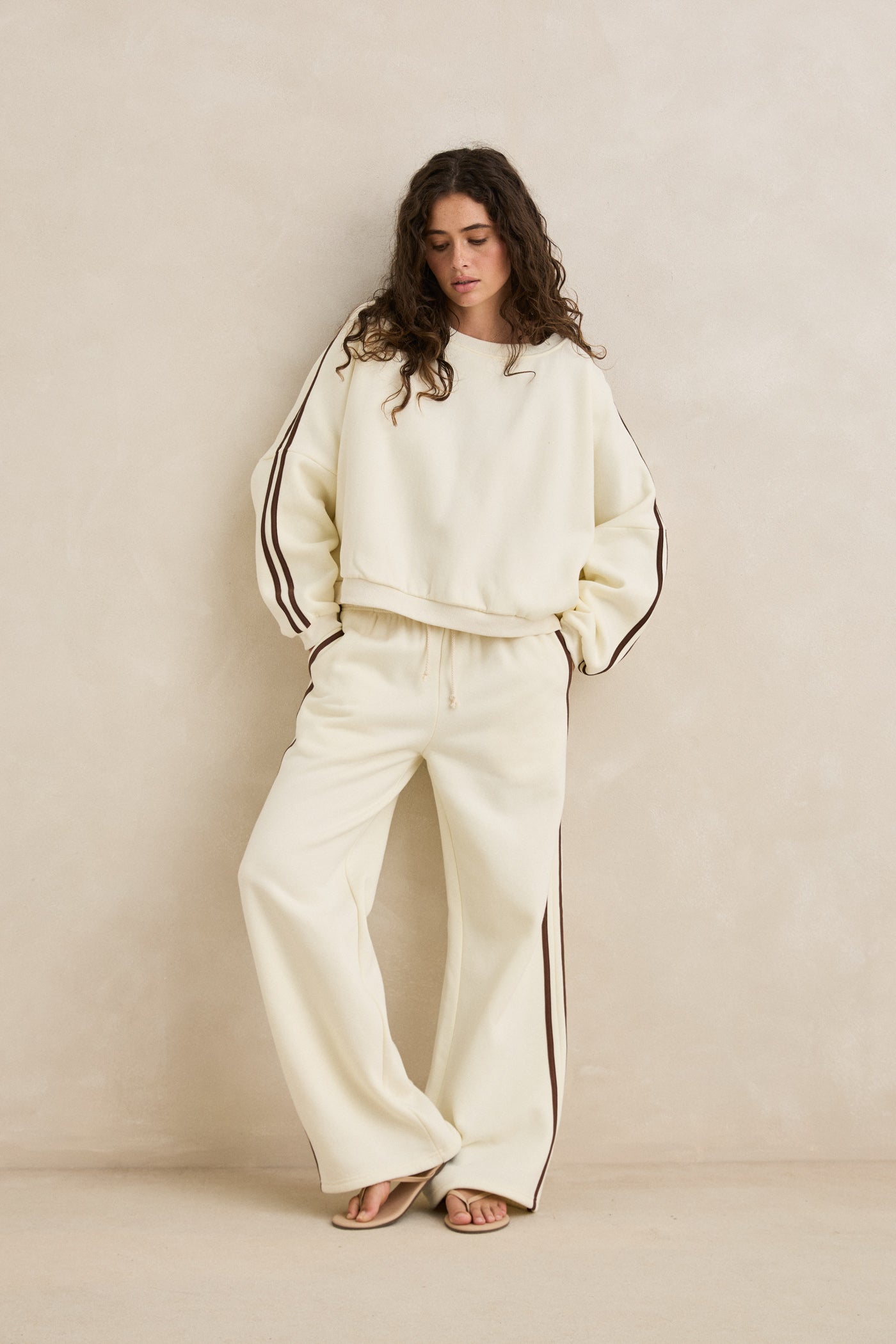 Contrast Sweatshirt - Cream