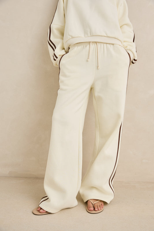 Contrast Trackpant - Cream