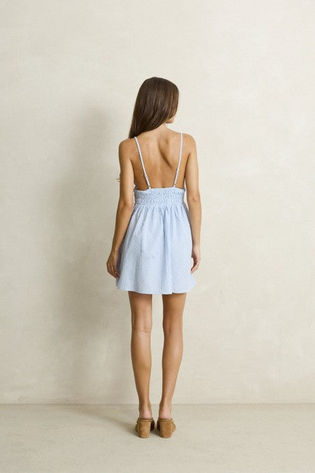 Vista Stripe Mini Dress Blue