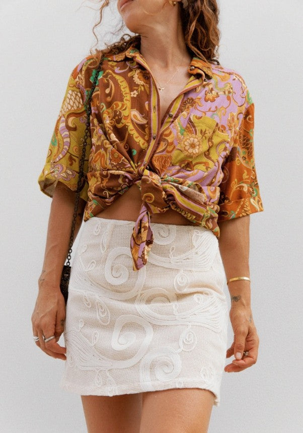 Capri Mini Skirt -Ivory  RESTOCK