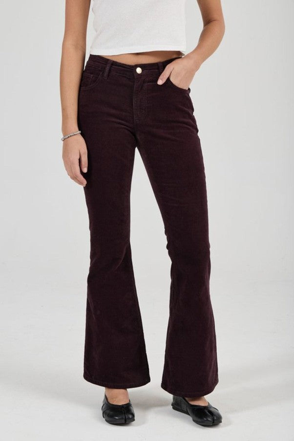 Downtown Flare Velvet Dark Cherry
