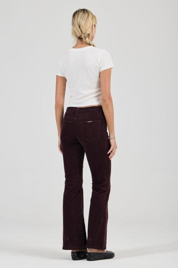 Downtown Flare Velvet Dark Cherry