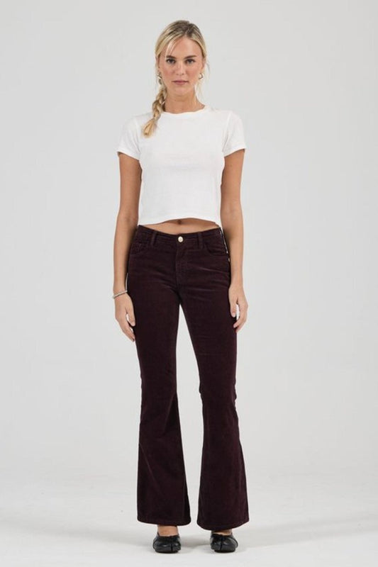Downtown Flare Velvet Dark Cherry