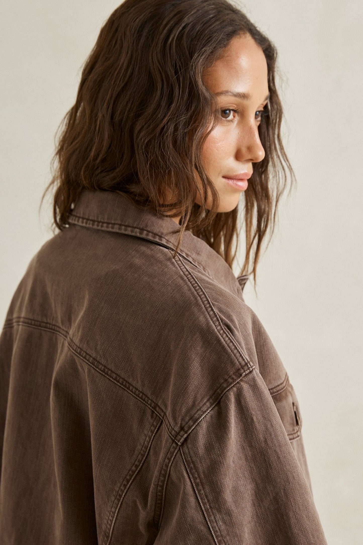Essential Oversized Jacket - Chocolate