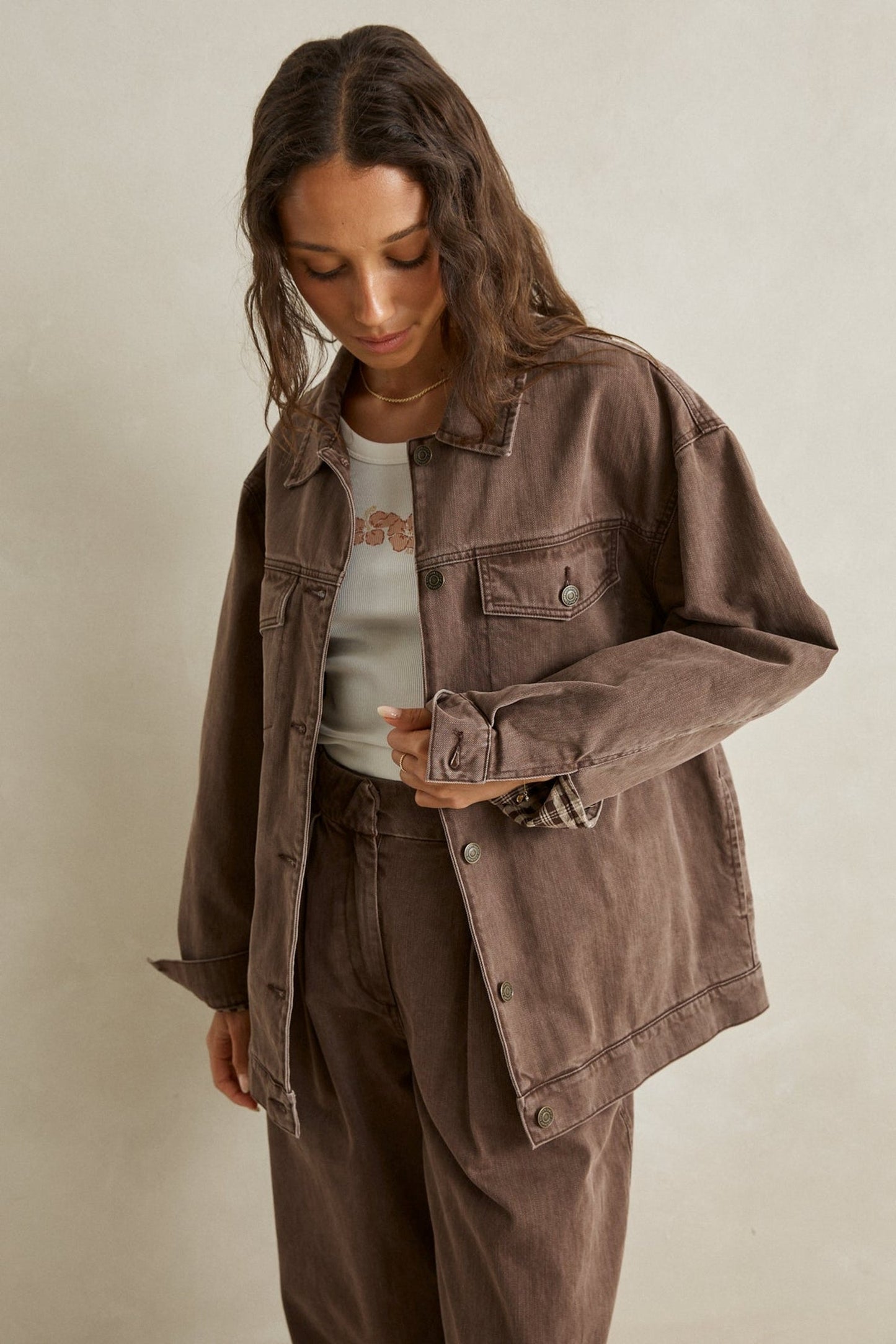 Essential Oversized Jacket - Chocolate