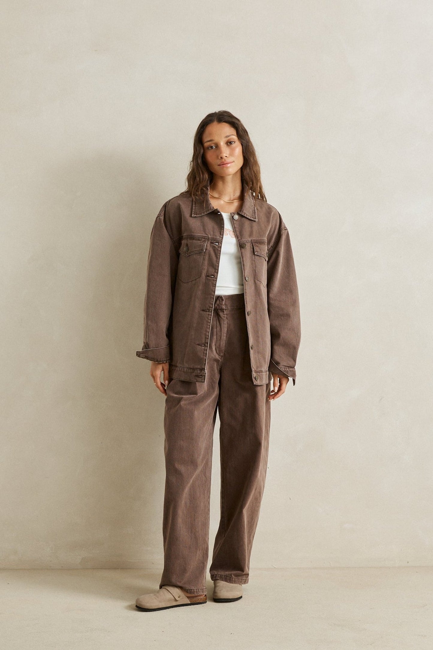 Essential Oversized Jacket - Chocolate