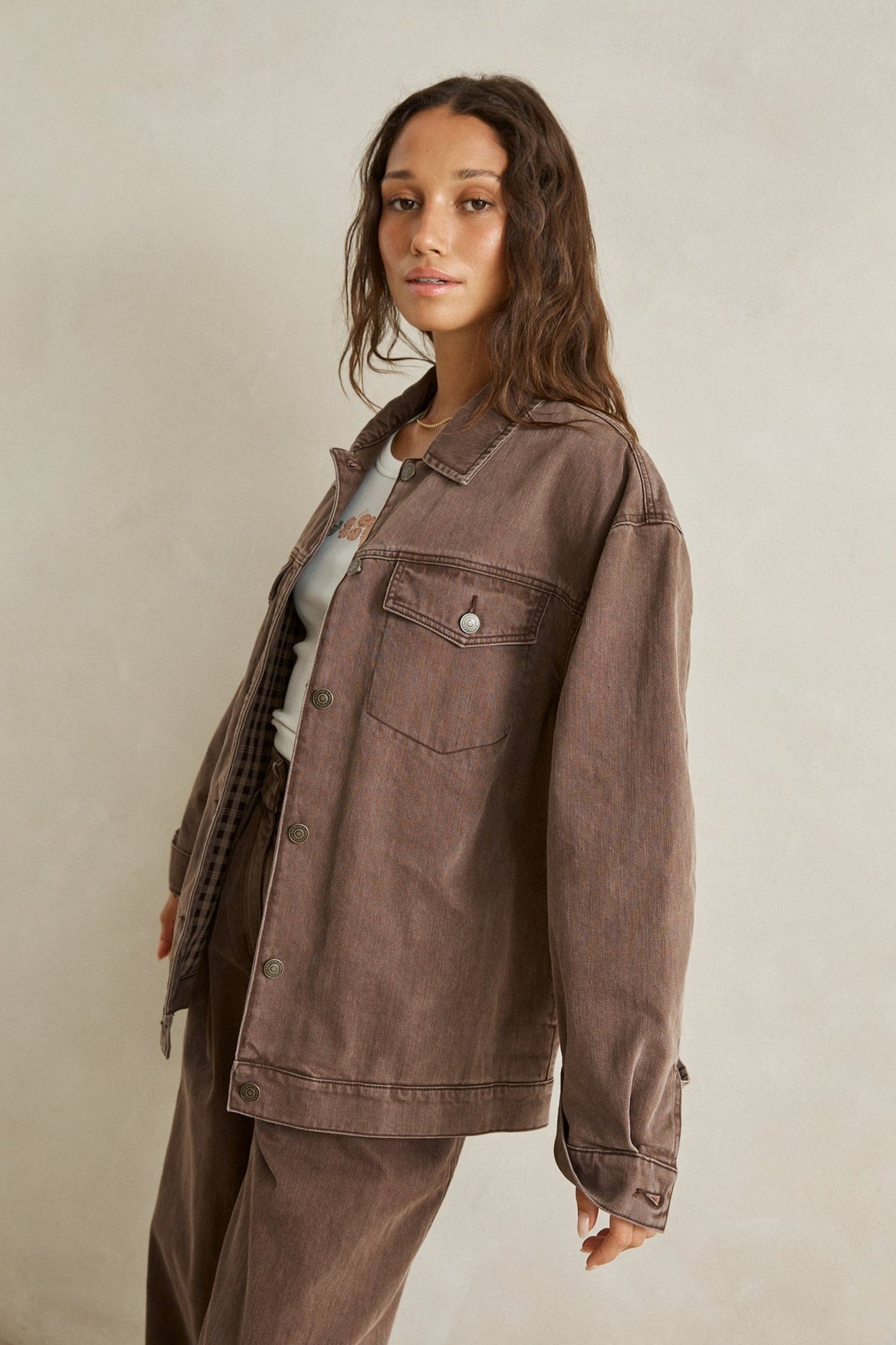 Essential Oversized Jacket - Chocolate