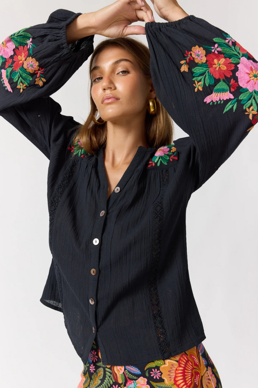Clover blouse in Noche - PRE ORDER