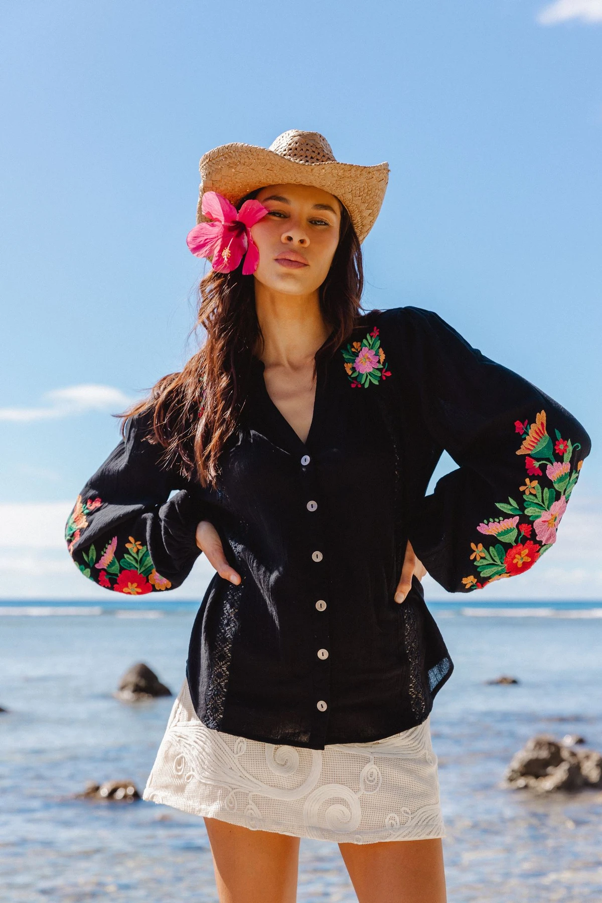 Clover blouse in Noche - PRE ORDER