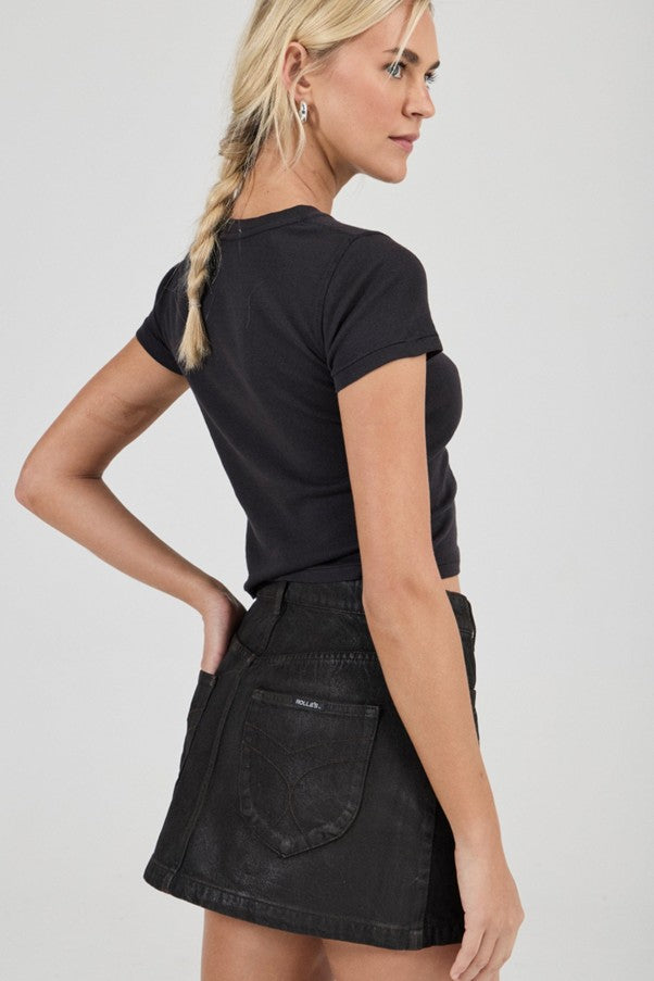 High Line Mini Skirt - Espresso Coated