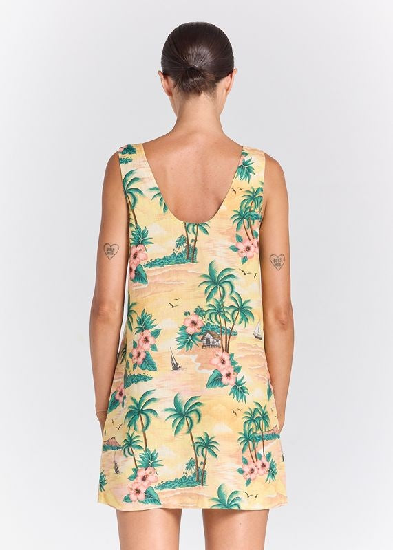 Islamorada 100% Linen Sundreamer Dress - Sunrise