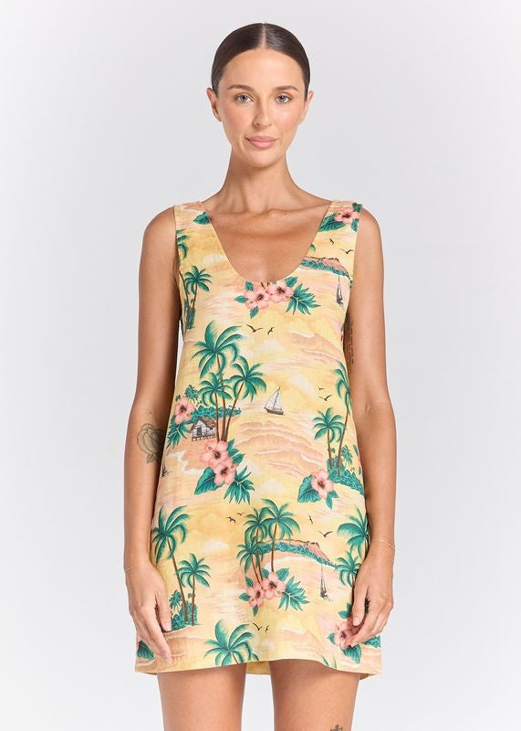 Islamorada 100% Linen Sundreamer Dress - Sunrise