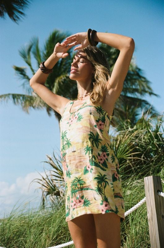 Islamorada 100% Linen Sundreamer Dress - Sunrise