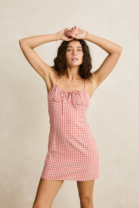 Kirra Check Gathered Mini Dress