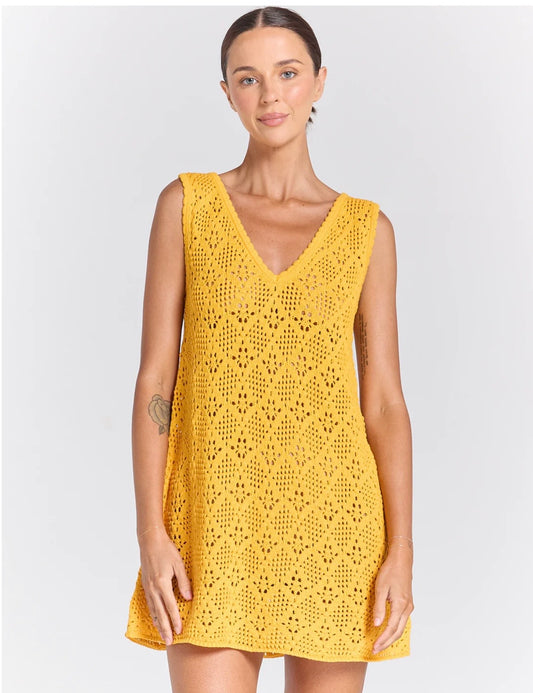 Messina V Crochet Dress - Marigold