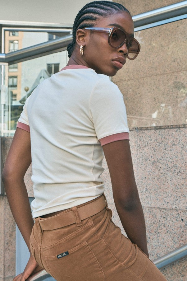 Classic Ringer Tee - Cream