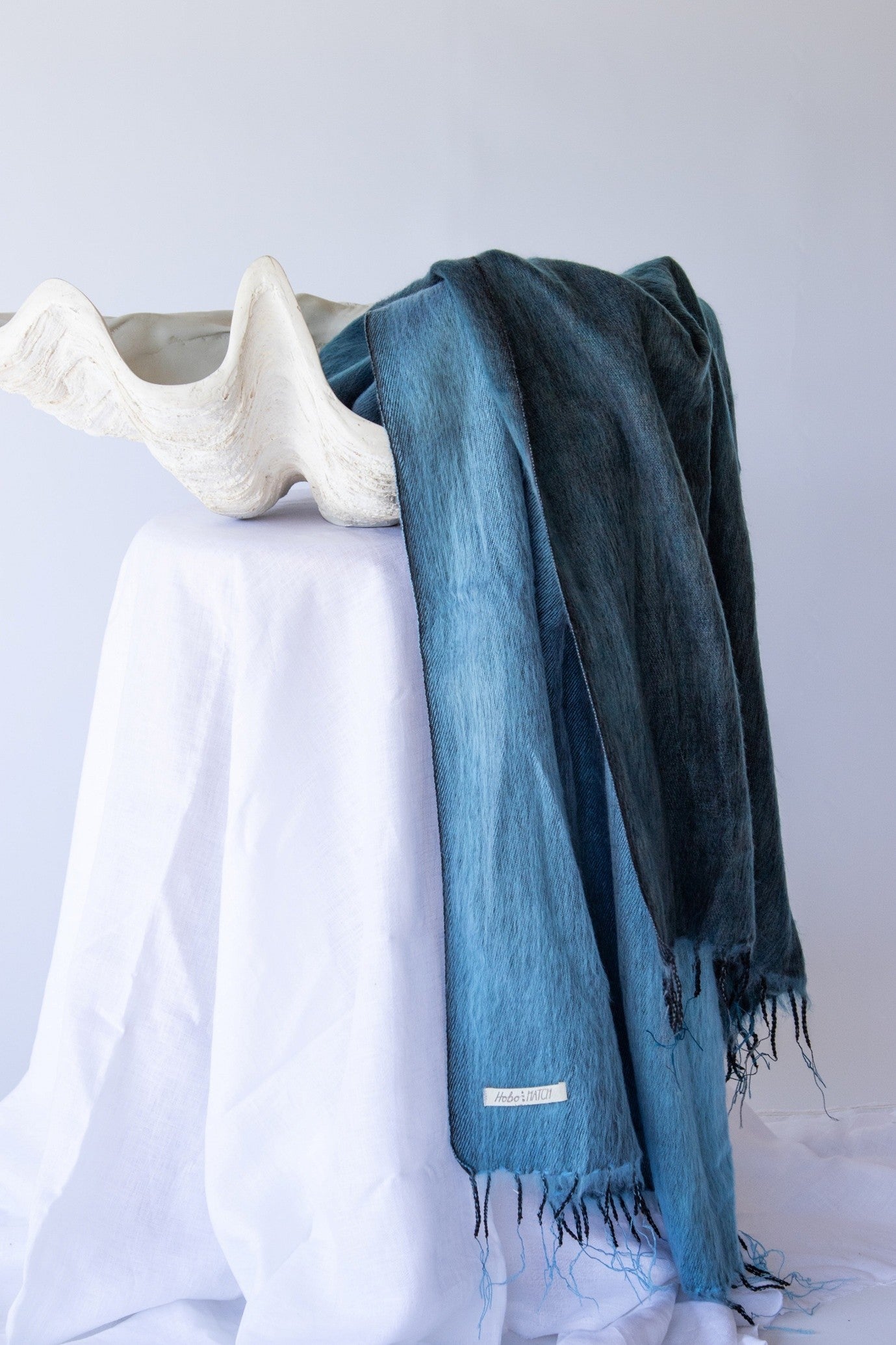 Amara Shawl / Wrap / Scarf INDIGO SPLIT