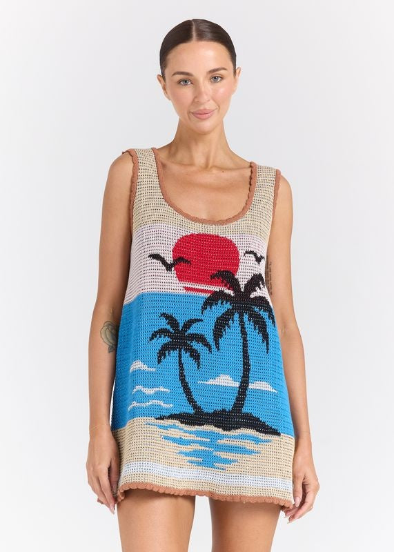Palm Beach U Knit Dress - Sunset
