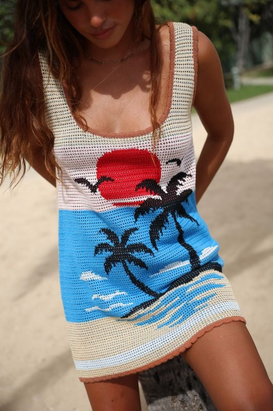 Palm Beach U Knit Dress - Sunset