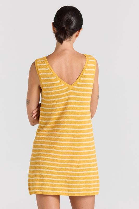 Surfside V Knit Dress - Sunshine