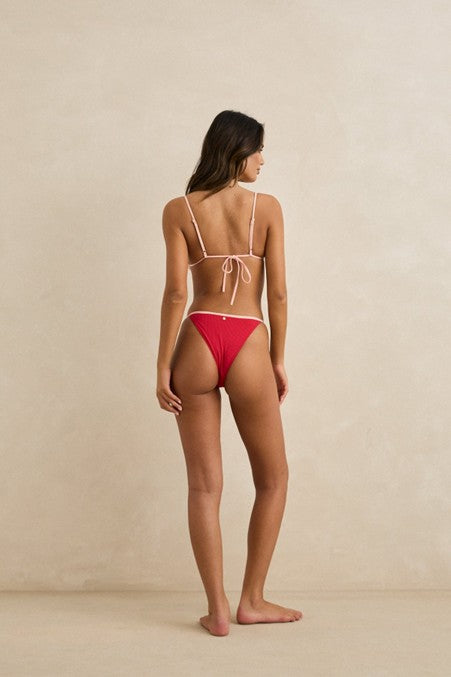 Lily Rib Adjustable Side Hi Cut String Pant Watermelon